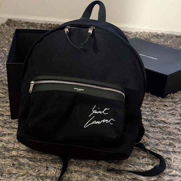 Saint Laurent Classic Black Large Backpack 12”x16”x5.5” Unisex main image 6